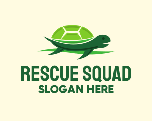 Cute Green Turtle logo design