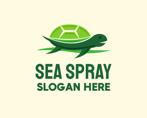 Cute Green Turtle logo design