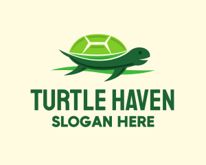 Cute Green Turtle logo design