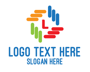 Colored Lines Lettermark Logo