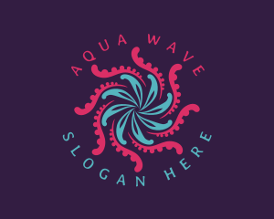 Tentacles Abstract Wave logo design