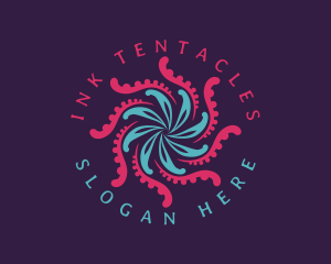 Tentacles Abstract Wave logo design