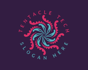 Tentacles Abstract Wave logo design