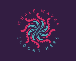 Tentacles Abstract Wave logo design