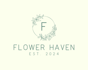 Flower Spa Wreath logo design