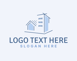 Blue - Home Apartment Property Realtor logo design