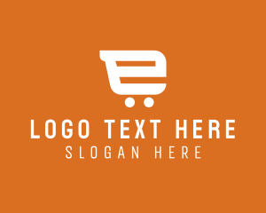 Grocery - Online Cart Letter E logo design