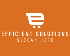 Online Cart Letter E  logo design