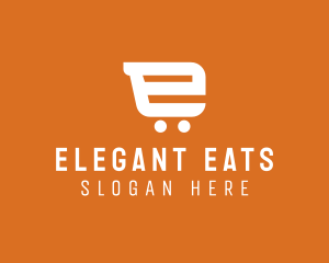 Online Cart Letter E  logo design