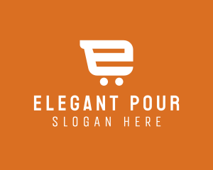 Online Cart Letter E  logo design