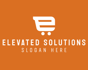 Online Cart Letter E  logo design