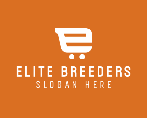 Online Cart Letter E  logo design