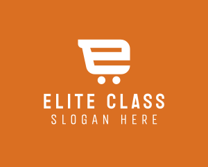 Online Cart Letter E  logo design