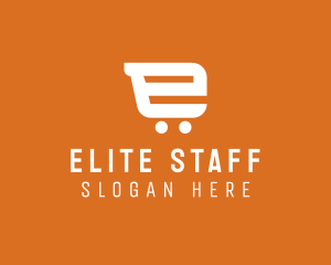 Online Cart Letter E  logo design