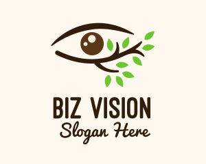 Leaf Branch Eye logo design