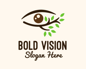 Leaf Branch Eye logo design