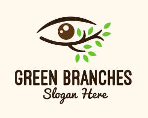 Leaf Branch Eye logo design