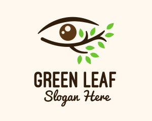 Leaf Branch Eye logo design