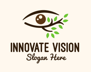 Leaf Branch Eye logo design