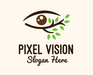 Leaf Branch Eye logo design