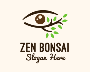 Bonsai - Leaf Branch Eye logo design