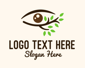 Natural - Leaf Branch Eye logo design