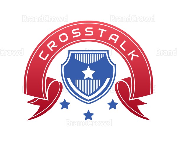 Shield Star Banner Logo