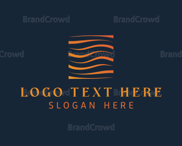 Abstract Water Wave Square Logo