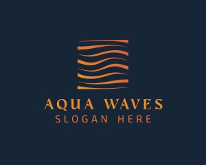 Abstract Water Wave Square logo design