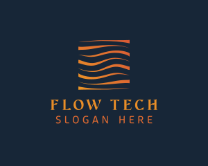 Abstract Water Wave Square logo design