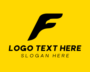 Negative Space - Logistics Falcon Letter F logo design
