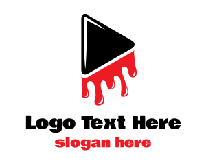 Pink Triangle - Bloody Play Button logo design