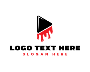 Play Button - Bloody Play Button logo design