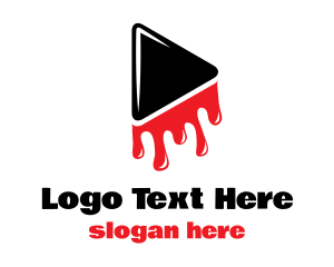 Blood - Bloody Play Button logo design