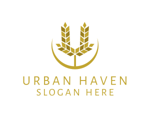 Modern U Wheat logo design