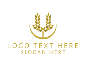 Geometric - Modern U Wheat logo design