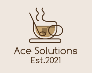 Hot Chocolate - Monoline Cup of Coffee logo design