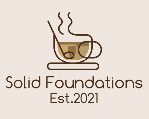 Cappuccino - Monoline Cup of Coffee logo design