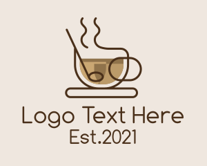 Cafe Americano - Monoline Cup of Coffee logo design