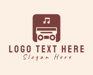 Mobile App - Retro Music Boombox logo design