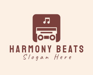 Tune - Retro Music Boombox logo design
