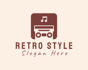 90s - Retro Music Boombox logo design
