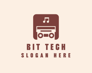 Retro Music Boombox logo design