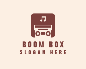 Retro Music Boombox logo design