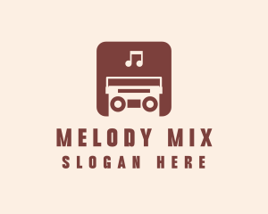 Playlist - Retro Music Boombox logo design