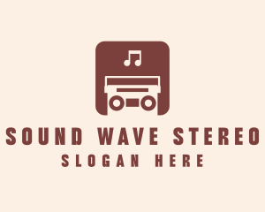 Stereo - Retro Music Boombox logo design