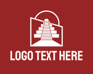 Ancient - Architectural Mayan Temple logo design