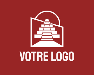 Pyramid - Architectural Mayan Temple logo design