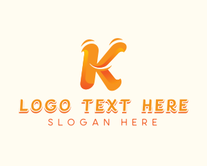 Swoosh Business Letter K logo design