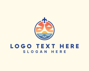 Tourism - Ocean Plane Holiday Flight logo design